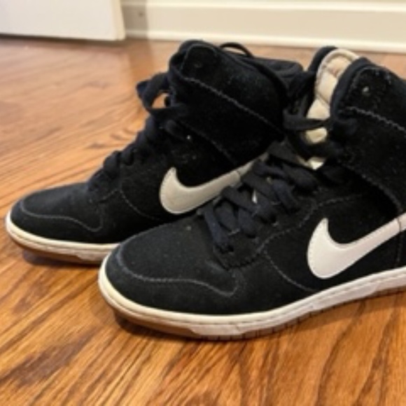 Nike black and white wedge high top sneaker - Picture 2 of 5